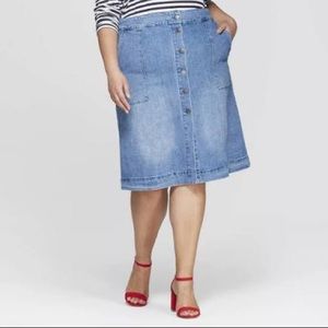Ava & Viv Plus Size Denim Skirt